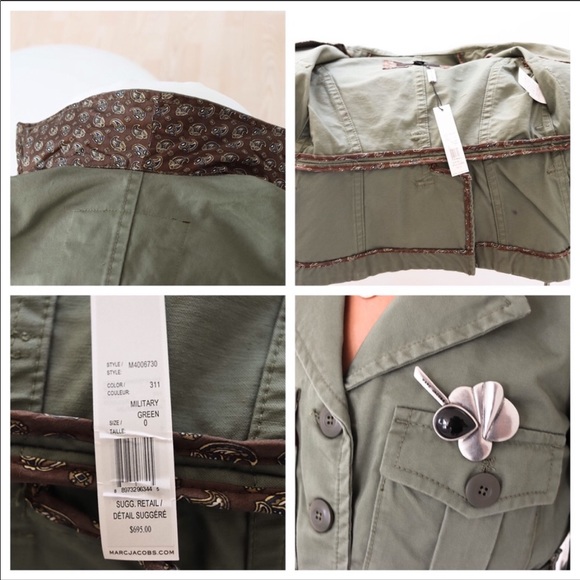 Marc Jacobs NWT Belted Military Green Light Jacket - Picture 8 of 8